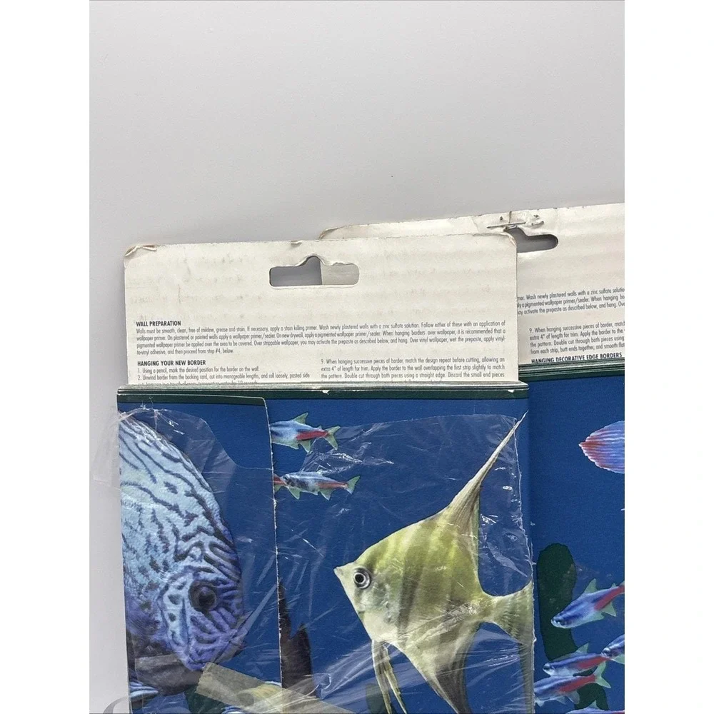 Vintage Village Aero Frutiger Aquarium Fish Prepasted Wallpaper Border 15 YD 2PK
